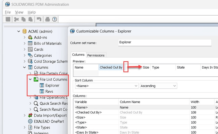 Aktualisieren-Dateilistenspalte Aktualisieren-Dateilistenspalte