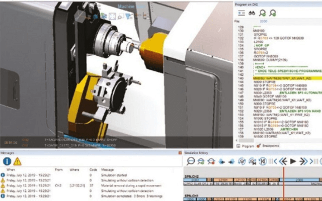 Simulation des tatsächlichen NC-Code mit Eureka