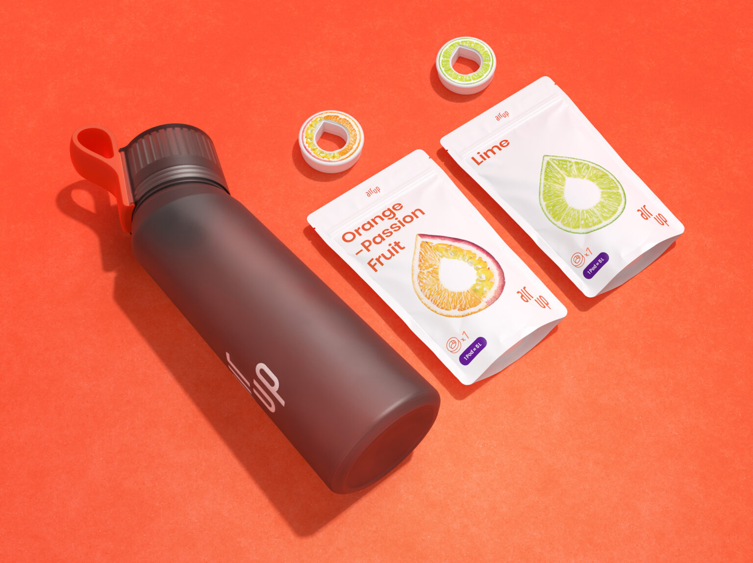 Schwarze air up Flasche mit Duft-Pods