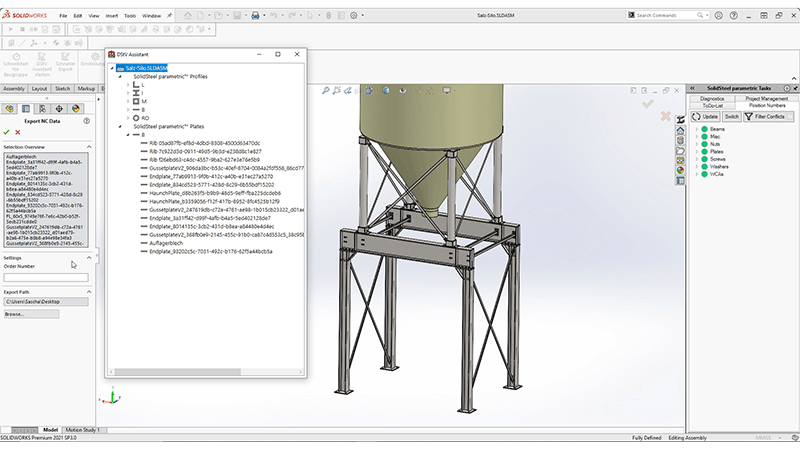 Übersicht der Bearbeitungsfunktionen im DSTV Assistant