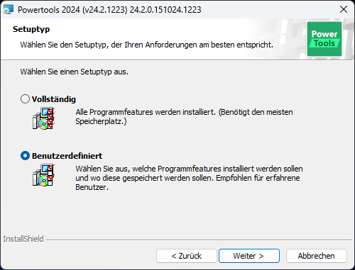 powertools-installation-setuptyp