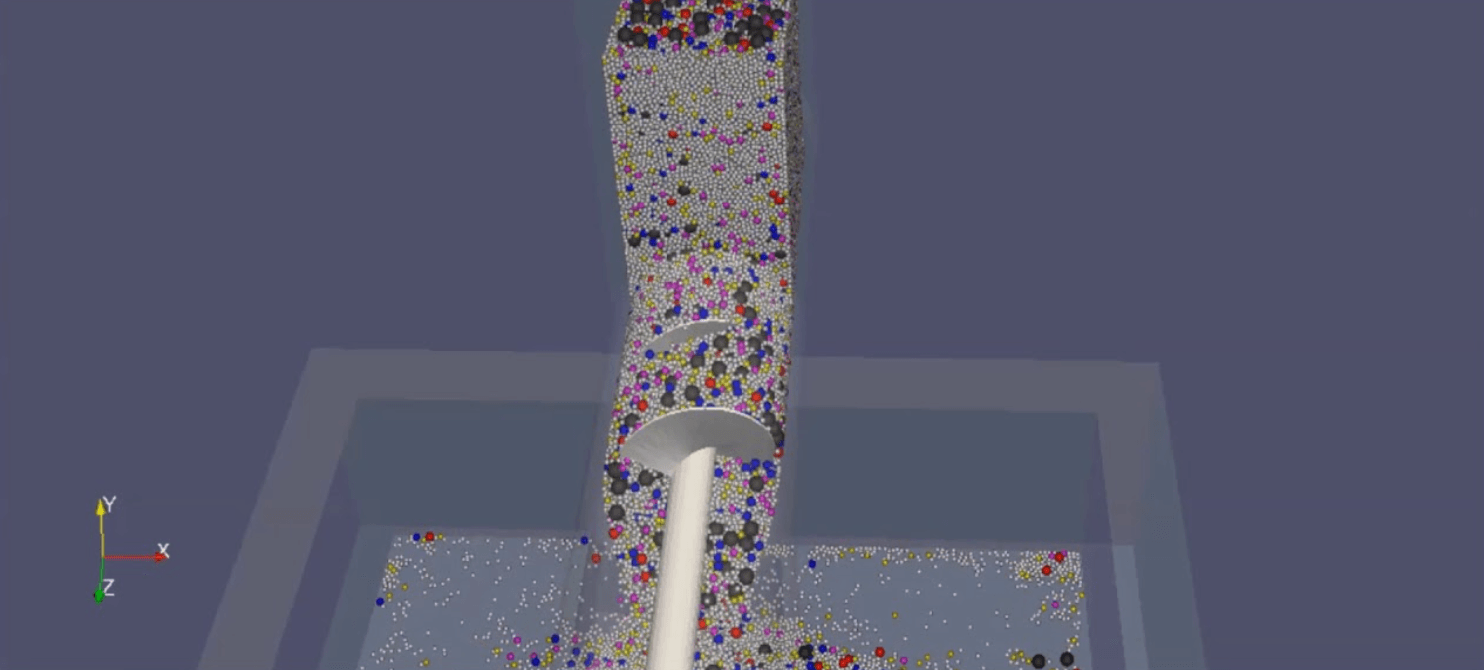 IGRAF-Darstellung eines Schnecke-Fördersystems