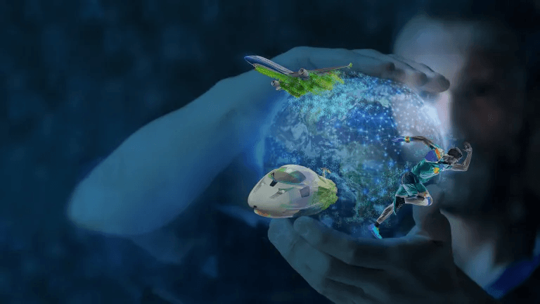 Single Source of Truth Future World Symbolische Darstellung einer vernetzten digitalen Welt mit Single Source of Truth