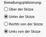 Platzierung von Bemaßungen in einer CAD-Skizze zur exakten Definition von Geometrie