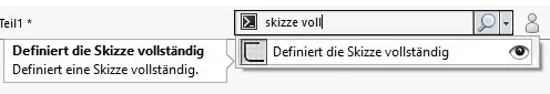 Darstellung des Aufrufs der Befehlszeile in SOLIDWORKS
