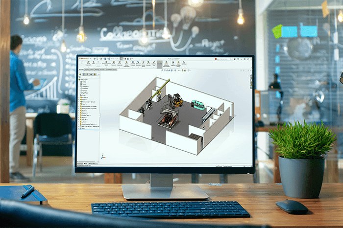 SOLIDWORKS Bildschirm STEP-Import STEP-Datei-Import auf einem Bildschirm in SOLIDWORKS