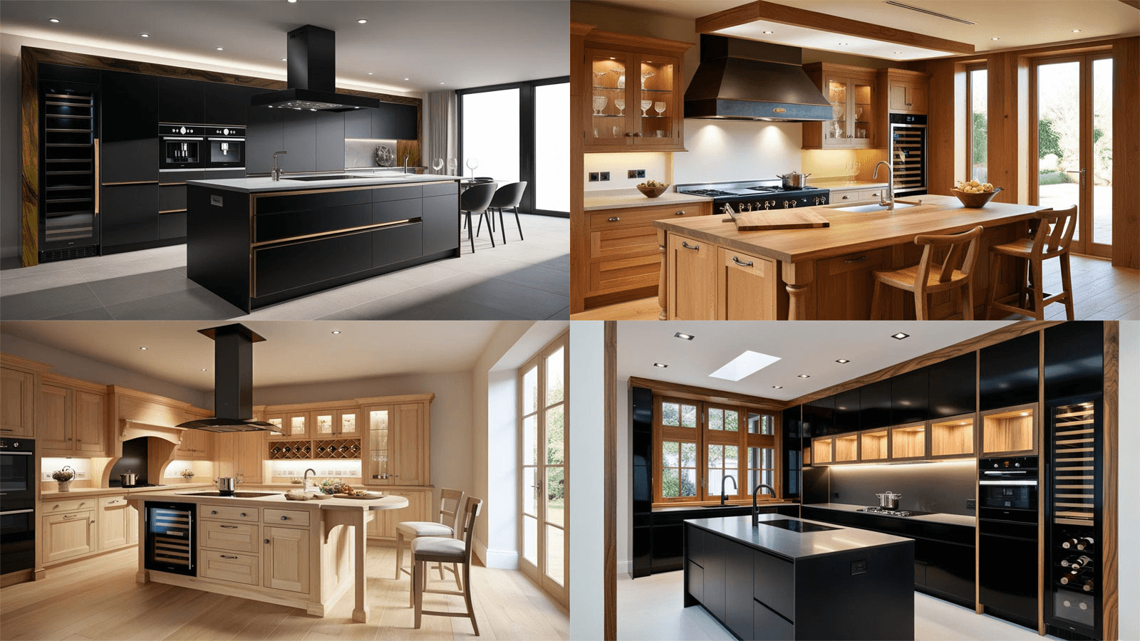 Unterschiedliche Küchenbilder und Küchendesigns