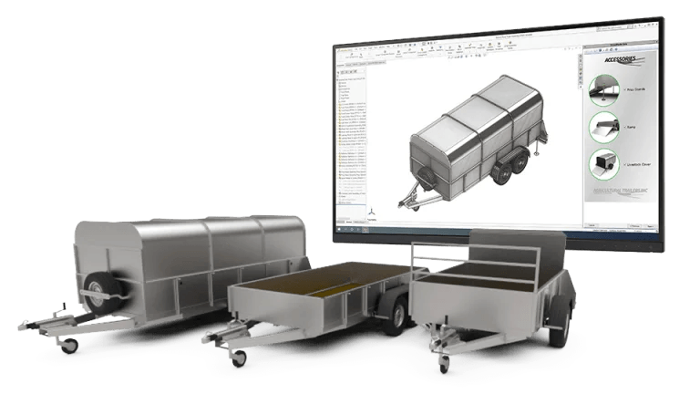 Visualisierung der Vorteile von CAD-Automation bei der Konstruktion von Anhängern